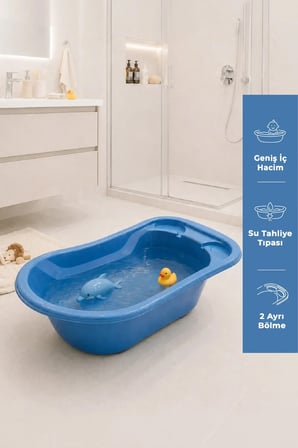 Giderli Bebek Banyo Küveti İndigo Mavi