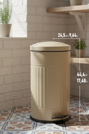 16 Litre Cappucino Vintage Amortisörlü Çöp Kovası Sessiz Kapanan amortisör