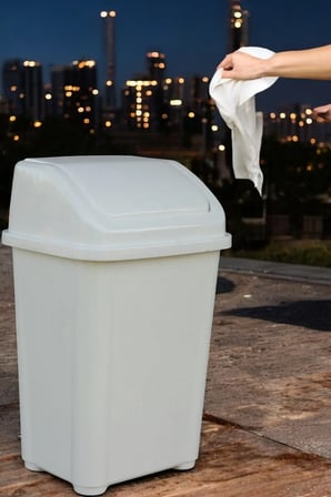 Banyo Mutfak Çöp Kovası 20 Litre Fantazi Kapaklı Çöp Kovası Atık Kutusu Caf