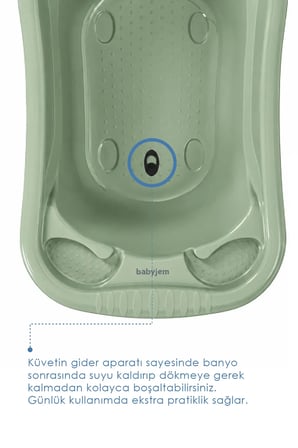 5 Parça Bebek Banyo Küvet Seti Soft Yeşil
