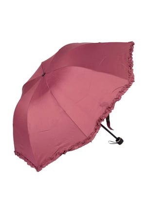 Bordo Çiçek Açan Kadın Şemsiye