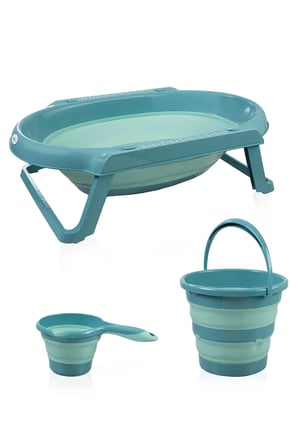 Katlanır Banyo 3 Lü Set Turkuaz