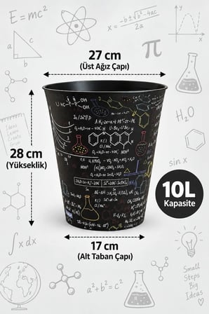 Formül Desenli 10 L Çocuk Odası Çöp Kovası ve Çok Amaçlı Düzenleyici