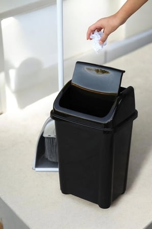 Banyo Mutfak Çöp Kovası 10 Litre Fantazi Kapaklı Çöp Kovası Atık Kutusu Caf