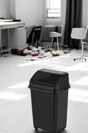Banyo Mutfak Çöp Kovası 10 Litre Fantazi Kapaklı Çöp Kovası Atık Kutusu Caf