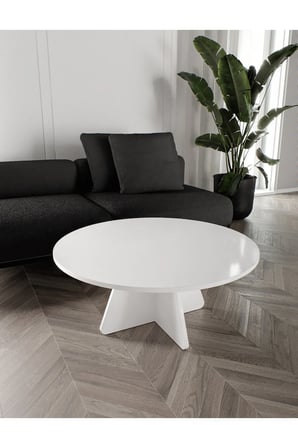 90cm Orta Sehpa - Beyaz, Ceviz, Meşe, Traverten Desenli MDF