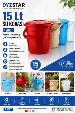 15 Lt Su Kovası 1 Adet DYZSTAR-ASD100