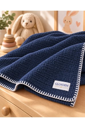 Müslin Bebek Örtü & Battaniye Lacivert – %100 Pamuk 100x140 cm