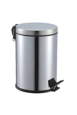 Pedallı 5LT Krom Metal Çöp Kovası