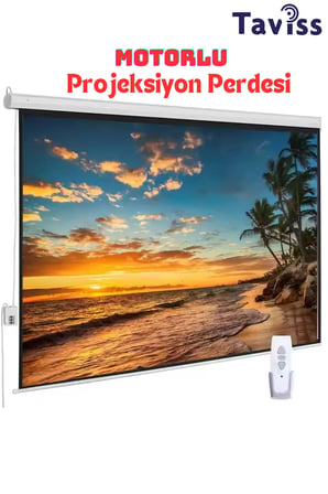240x200 cm Motorlu Projeksiyon Perdesi, Yüksek Kalite, Kolay Kullanım