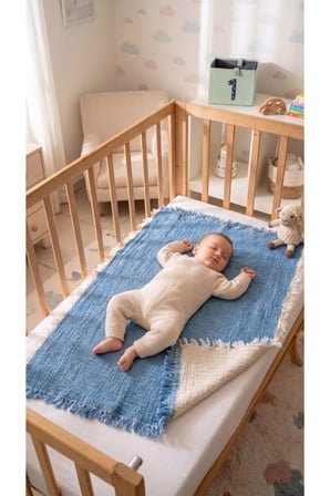 %100 Pamuk Müslin Bebek Battaniyesi Çift Taraflı 100x120 cm