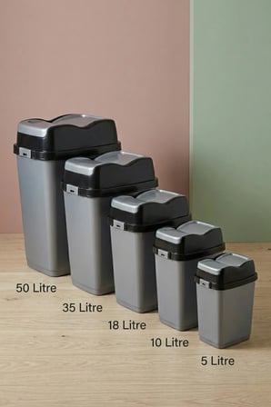 Girdap Çöp Kovası 10 Litre | Kapaklı Plastik Mutfak Banyo Ev Ofis Tipi