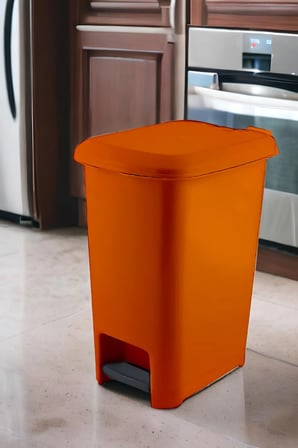 Slim Pedallı Çöp Kovası 25 Litre Turuncu Çöp Kovası Pedallı Çöp Kovası