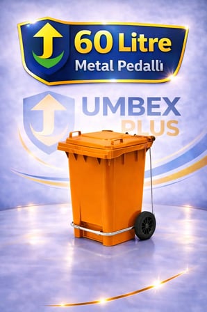 Umbex Plastik Pedallı Çöp Konteyneri 60 Litre Plastik Konteyner - A Isıya K