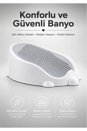 Bebek Yıkama Küveti Kaydırmaz Taban Beyaz