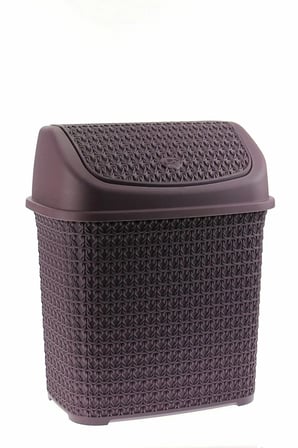 Mürdüm Örgü Desenli 10 Litre Klik Çöp Kovası