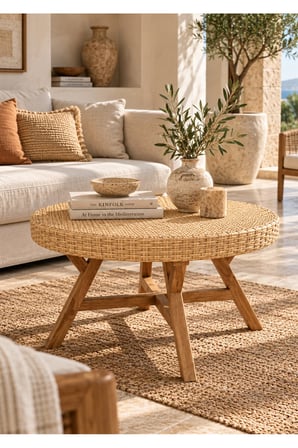 Bali El Yapımı Teak Ayaklı Orta Sehpa 70cm