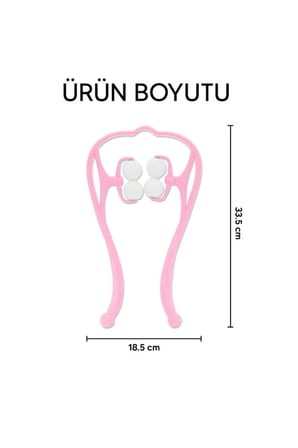 Çok Fonksiyonlu Manuel Masaj Aleti, Boyun, Bacak, Bel ve Ayak İçin Pembe