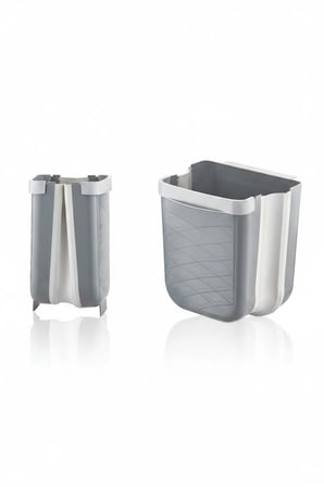Katlanabilir Çöp Kovası 6 Litre (6000 ml) - Silikon ve Plastik Gövde, Askıl