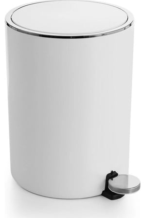 Primanova Lenox Pedallı Çöp Kovası Beyaz 5 Lt - M-e66-01