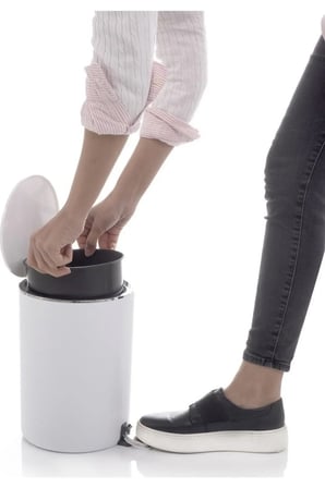 Primanova Lenox Pedallı Çöp Kovası Beyaz 5 Lt - M-e66-01