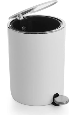 Primanova Lenox Pedallı Çöp Kovası Beyaz 5 Lt - M-e66-01