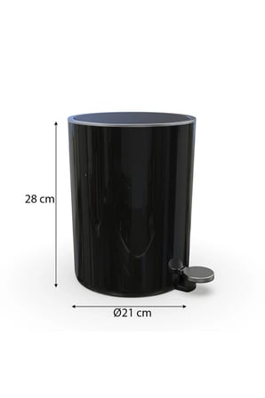 Lenox 5 Lt Pedallı Banyo Mutfak Ofis Çöp Kovası Siyah