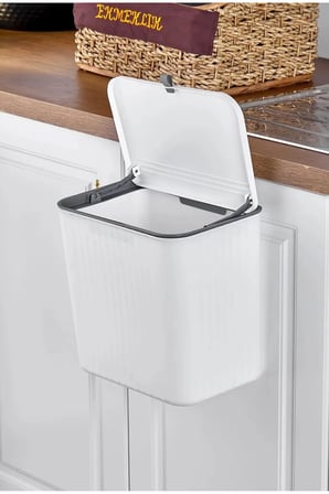 Fonksiyonel Kapaklı Banyo Ve Mutfak Tezgah Üstü Çöp Kovası 15 Lt. Pratik Ka