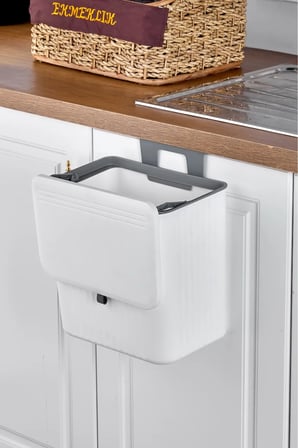 Fonksiyonel Kapaklı Banyo Ve Mutfak Tezgah Üstü Çöp Kovası 15 Lt. Pratik Ka