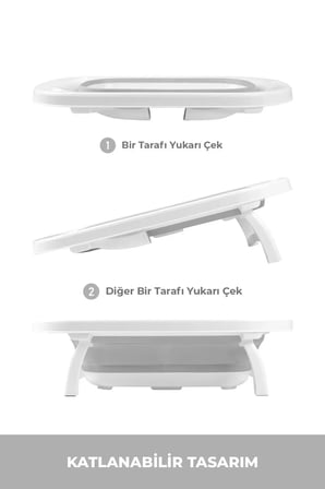 Bebek Küveti, 3 Parça Küvet Seti, Katlanır Banyo Küveti