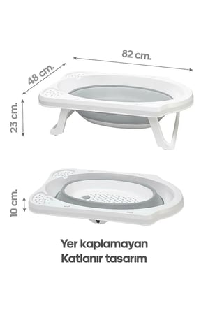 Bebek Küveti, 3 Parça Küvet Seti, Katlanır Banyo Küveti