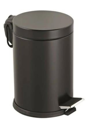 3LT SİYAH PEDALLI METAL ÇÖP KOVASI (5690)