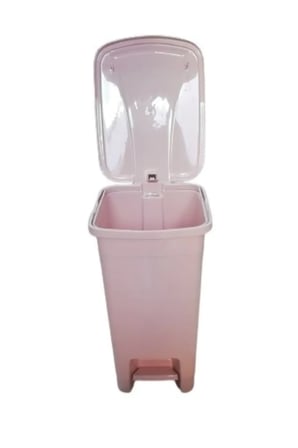 15 Lt Slim Pedallı Plastik Çöp Kovası Pembe Renkli