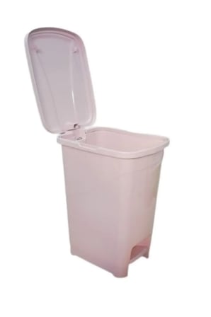 15 Lt Slim Pedallı Plastik Çöp Kovası Pembe Renkli