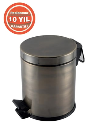 Paslanmaz Çelik 5 Litre Pedallı Banyo Çöp Kovası Antik