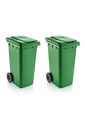 Çöp konteyneri 120 Litre Tekerlekli Kapaklı Çöpçü 2 adet
