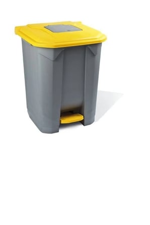 Konteyner Bahçe Çöp Kovası 50 Lt Sarı Kapaklı