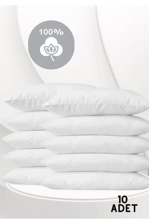 Beyaz Fermuarlı Iç Astar Yastık Kılıfı 50x70 Cm 10 Adet