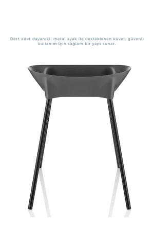 Elegant Yenidoğan Ayaklı Bebek Banyo Küvet Seti Soft Gri