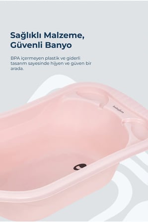 Ayaklı Banyo Seti 7 Parça Pembe