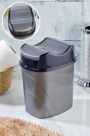 Yükseltilmiş 5,5 Litre Yutan Çöp Kovası, Siyah, Pratik ve Şık Tasarım