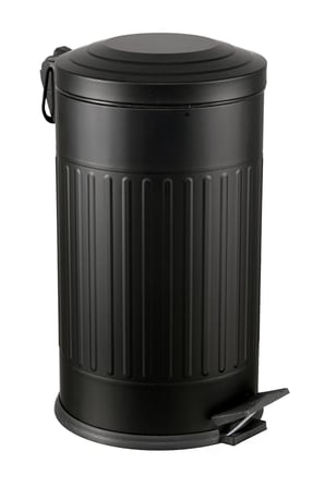 Vintage Çöp Kovası Çizgili Siyah 16 Lt