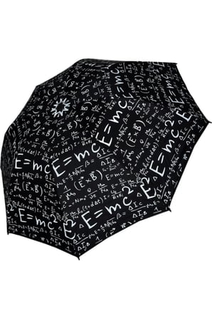 Unısex Siyah Matematik Desenli Şemsiye