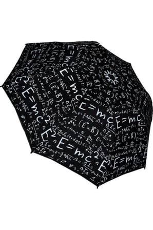 Unısex Siyah Matematik Desenli Şemsiye