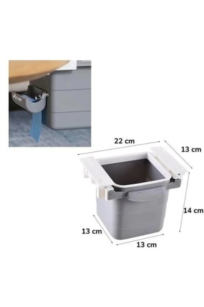 Mini Masa Çöp Kovası Plastik Tezgah Altı Geri Çekilebilir Yapışkanlı Görünm