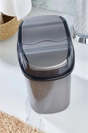 Gri-siyah Renkli 5,5 Litre Tezgah Üstü Yutan Çöp Kovası