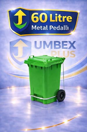 Umbex Plastik Pedallı Çöp Konteyneri 60 Litre Plastik Konteyner - A Isıya K