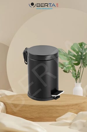 Siyah Pedallı Metal Çöp Kovası 3lt Paslanmaz Çelik Iç Kovalı Banyo Tuvalet