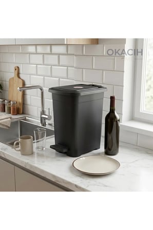Plastik Pedallı Çöp Kovası 8 Lt - Tezgâh Altı ve Banyo İçin İç Kovalı Çöp K