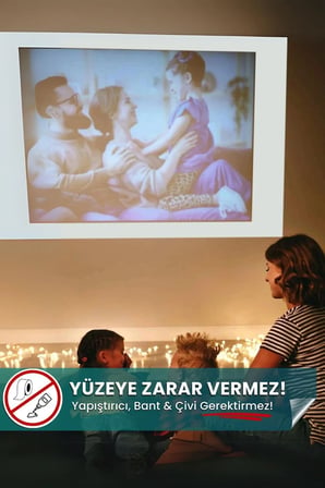 100x150 cm Projeksiyon Perdesi, Ev Sineması ve Sunum İçin